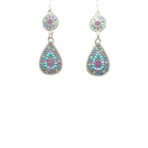 Enamel drop earrings